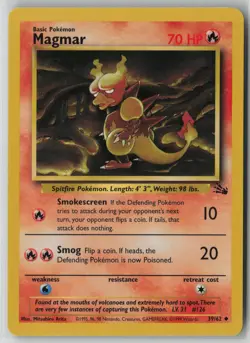 Magmar 39/62 Pokemon Fossil Uncommon Heavily Played - Image 1