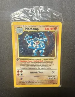 Machamp Base Set 1st Edition SEALED 8/102 Holo Rare Pokemon Card 1999 WOTC - Image 1