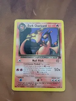 Pokemon TCG Dark Charizard Non-Holo Rare 21/82 Team Rocket Vintage Pokemon MP - Image 1