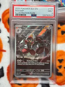 2025 POKEMON BLK EN-BLACK BOLT #143 BISHARP ILLUSTRATION RARE PSA 9 - Image 1