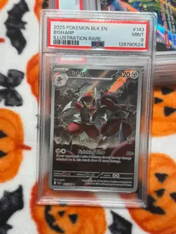 2025 POKEMON BLK EN-BLACK BOLT #143 BISHARP ILLUSTRATION RARE PSA 9 - Image 2