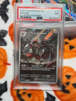 2025 POKEMON BLK EN-BLACK BOLT #143 BISHARP ILLUSTRATION RARE PSA 9 - Image 5