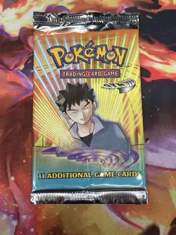 Pokemon Gym Heroes Unlimited Booster Pack SEALED Vintage WOTC Brock Artwork - Image 1
