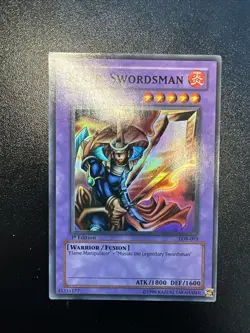 Yugioh Flame Swordsman LOB-003 1st Edition Near Mint Clean - Image 1