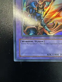 Yugioh Flame Swordsman LOB-003 1st Edition Near Mint Clean - Image 4