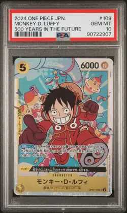 One Piece Japanese OP07-109 Monkey D Luffy SR PSA 10 - Image 1