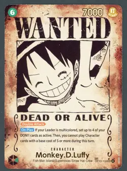 LP Monkey D. Luffy (Wanted) Carrying On His Will OP13-118 EN One Piece B13 - Image 1