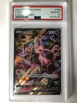 Pokemon PSA 10 Espeon V Alternate Art Evolving Skies 180/203 2021 Gem Mint - Image 1