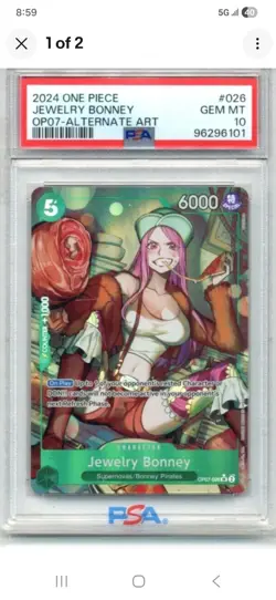 2024 ONE PIECE 500 YEARS IN THE FUTURE OP07-026 JEWELRY BONNEY ALT ART PSA 10 - Image 2