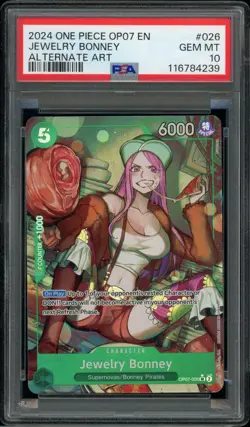One Piece 500 Years in the Future Jewelry Bonney Alt Art OP07-026 SR PSA 10 - Image 1