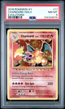 2016 POKEMON XY EVOLUTIONS #11 CHARIZARD-HOLO PSA 8 - Image 1