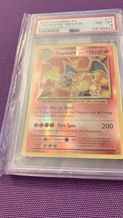 2016 POKEMON XY EVOLUTIONS # 11 CHARIZARD - REV HOLO EVOLUTIONS PSA 8 NM - MT - Image 2