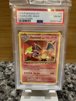 2016 POKEMON XY EVOLUTIONS #11 CHARIZARD-HOLO PSA 8 - Image 1