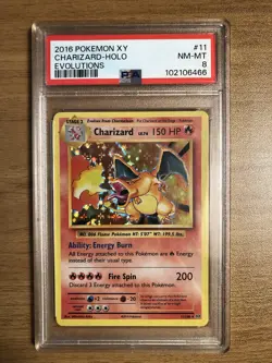 PSA 8 2016 Charizard Holo Pokemon XY Evolutions #11 NM/MT - Image 1