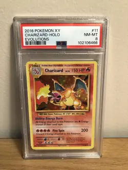 PSA 8 2016 Charizard Holo Pokemon XY Evolutions #11 NM/MT - Image 2