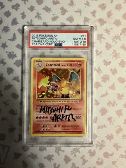 2016 Pokemon XY Evolutions Charizard HOLO 11/108 PSA 8 signed Mitsuhiro Arita 10 - Image 1