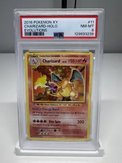 POKEMON XY EVOLUTIONS #11 CHARIZARD-HOLO PSA 8 2016 - Image 1