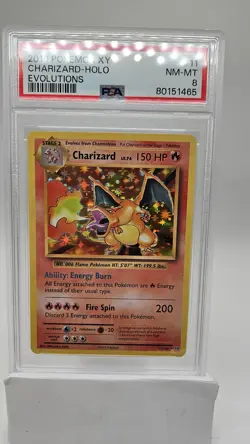 2016 POKEMON XY EVOLUTIONS #11 CHARIZARD-HOLO PSA 8 - Image 1