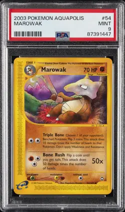 2003 POKEMON AQUAPOLIS #54 MAROWAK PSA 9 - Image 1