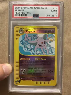 2003 POKEMON AQUAPOLIS #11 ESPEON REVERSE HOLO PSA 9 - Image 1