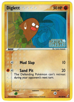 Diglett 50/100 EX Crystal Guardians Reverse Holo Rare Stamped Pokemon Card - Image 1