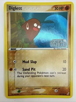 Diglett 50/100 EX Crystal Guardians Reverse Holo Rare Stamped Pokemon Card - Image 3
