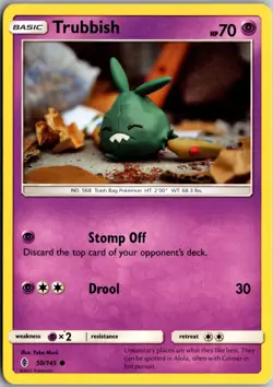 Trubbish Common SM - Guardians Rising 50/145 LP Pokemon Card - Image 1