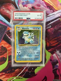 PSA 6 Blastoise 2/102 HOLO Pokemon Base Set Card WOTC Rare Holo Pokemon EX-MT - Image 1