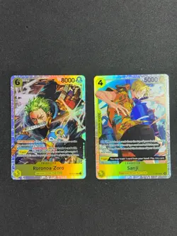 Bandai One Piece Card Game Egghead Sanji ST29-004 & Zoro ST29-014 Holo (2) Cards - Image 1
