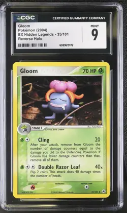 CGC 9 MINT Gloom 2004 EX Hidden Legends 35/101 Reverse Holo Pokemon Card - Image 1