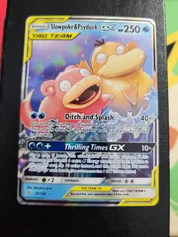 Pokemon TCG Slowpoke Psyduck GX Holo Card 35/236 Sm-Unified Minds - Image 1