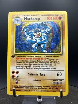 Machamp 8/102 1st Edition Holo Base Set Pokemon Card - Image 3