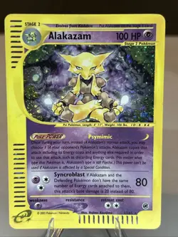 Pokemon Alakazam TCG Expedition Base Set Holo Rare Card 1/165 - Image 1