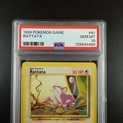 PSA 10 Rattata 61/102 Pokemon Base Set 1999 Non Holo Graded Card - Image 2