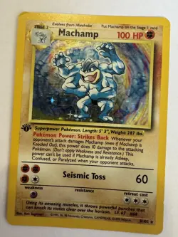 Machamp - 8/102 1st Edition Holo Base Set WOTC - Pokemon Card - MP - Image 1