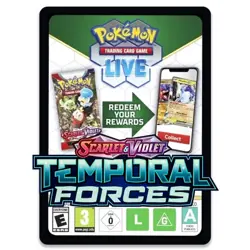 Pokemon TCG Live Code Card - Scarlet & Violet Temporal Forces - 11 Booster Codes - Image 1
