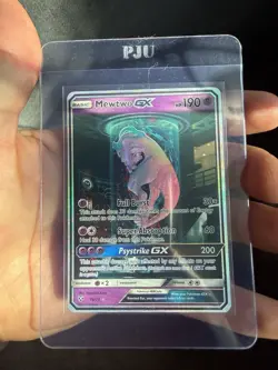 Mewtwo GX Holo Rare Mewtube NM- Holo Secret Rare Card 78/73 Shining Legends - Image 1