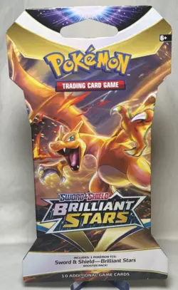 Pokemon TCG: Sword & Shield-Brilliant Stars Sleeved Booster Pack (10 Cards) 820650809972 - Image 1