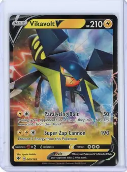 Vikavolt V 60/189 Full Art Holo | 2020 SWSH: Darkness Ablaze | Pokemon TCG KR1 - Image 1