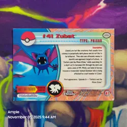 Zubat #41 - Pokemon Topps Chrome TV Animation Edition Holographic - Image 5