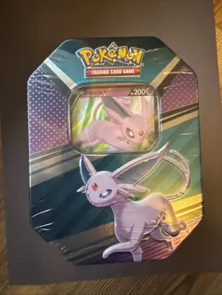 Pokemon TCG 2022 V Heros Tin - Espeon V Sealed In Hand - Image 1