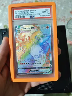 2020 Pokemon SWSH FA Charizard Vmax 074/073 Champion's Path Secret PSA 10 Eng - Image 3
