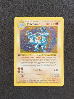 Machamp Holo 1st Edition Shadowless Base Set 008/102 Moderately Played Pokemon - Image 1