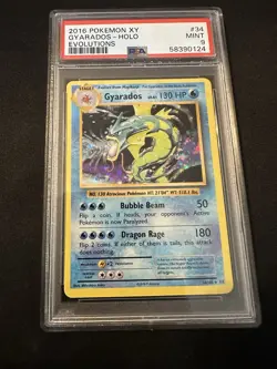 Pokemon TCG 2016 XY Evolutions Gyarados Holo Rare 34/108 PSA 9 - Image 1