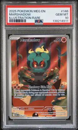 2025 POKEMON MEG EN-MEGA EVOLUTION ILLUSTRATION RARE #146 MARSHADOW PSA 10 - Image 1