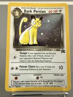 Dark Persian Pokemon Card WOTC Black Star Promo #17 Holo Rare 2000 NM - Image 1