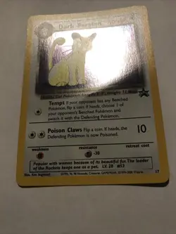 Dark Persian 17 Holo Black Star Promo WOTC Pokemon Card Creased - Image 2