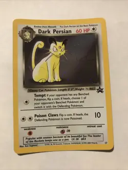 Dark Persian 17 Holo Black Star Promo WOTC Pokemon Card - Image 1