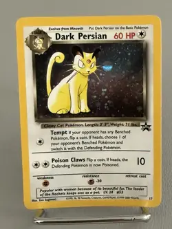 Dark Persian Pokemon Card WOTC Black Star Promo #17 Holo Rare 2000 NM - Image 1