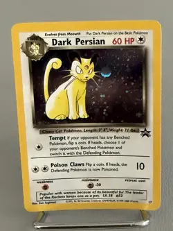 Dark Persian Pokemon Card WOTC Black Star Promo #17 Holo Rare 2000 NM - Image 2